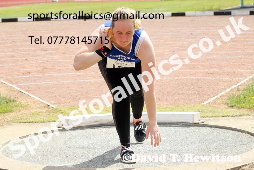 Senior womens shot putt, 2021 Northern Senior and Under-20s Champs., Leigh. Photo: David T. Hewitson/Sports for All Pics